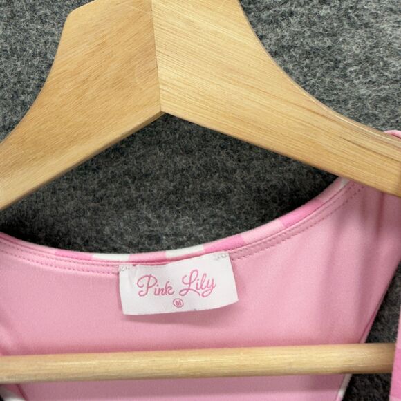 Pink Lily Activewear Dress Women 16 Pink Plaid Build In Shorts Sheath Midi Lined - Picture 3 of 8